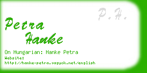 petra hanke business card